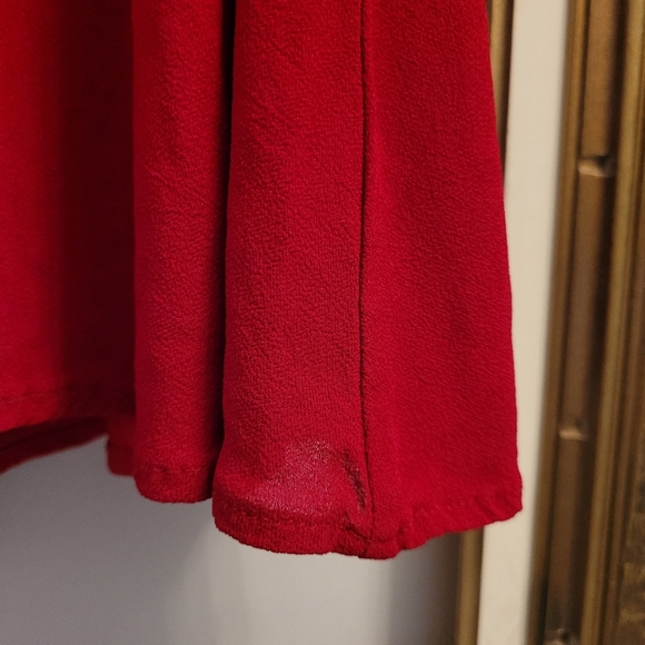 Raspberry red crepe mini dress - Picture 6 of 9